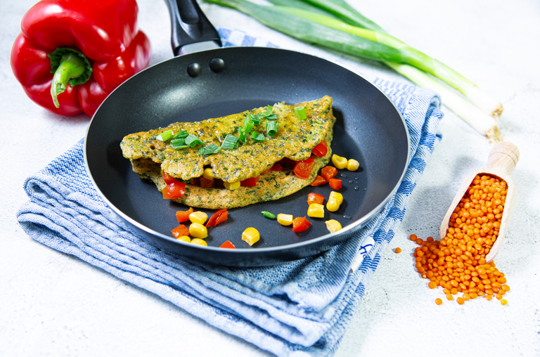 Linsen-Omelette Rezept