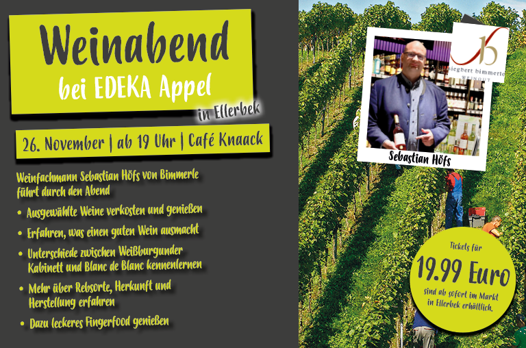 Weinabend EDEKA Appel mit Weingut Bimmerle